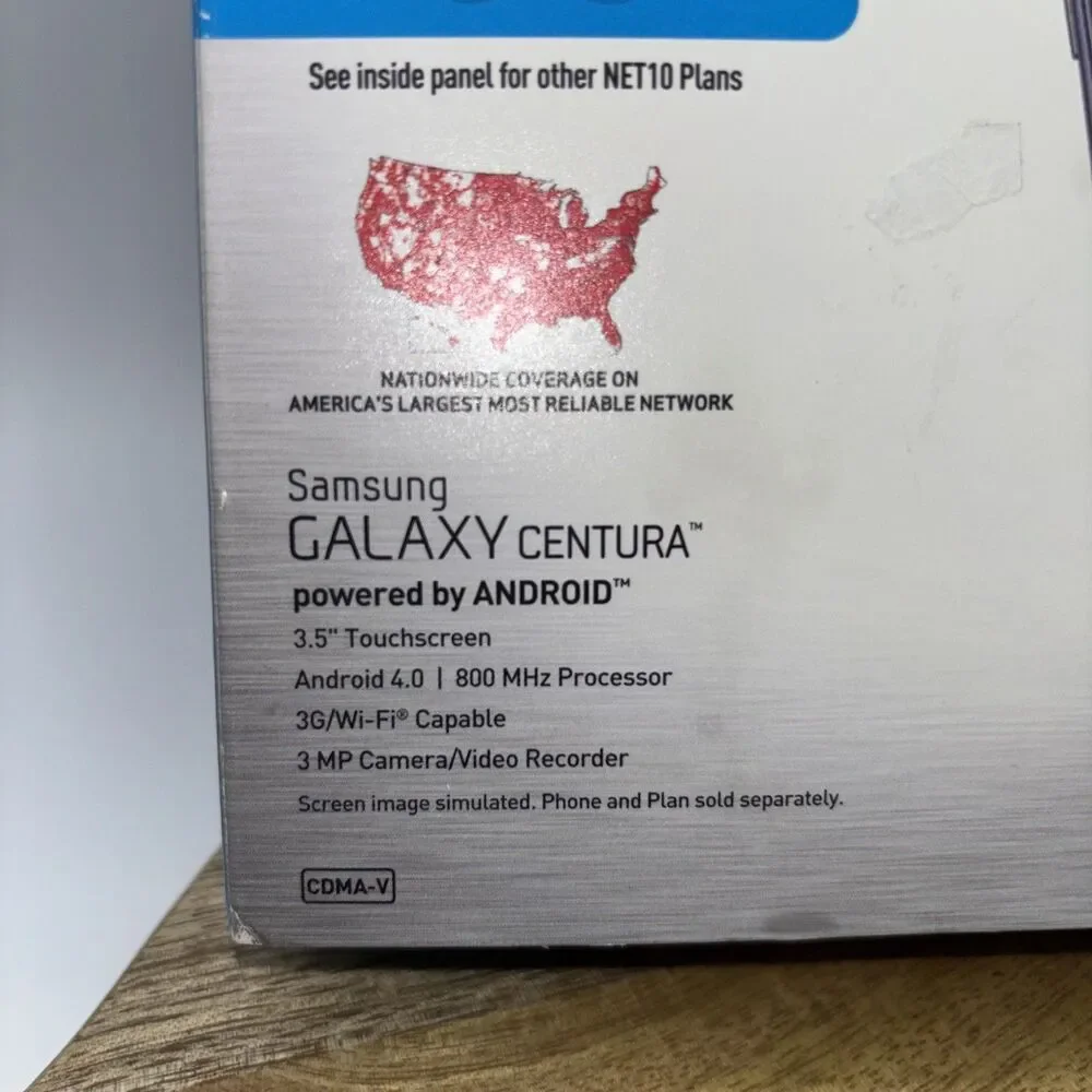 Samsung Galaxy Centura Prepaid Mobile Cell Phone-Net 10 Wireless-Black-NIB-S738C